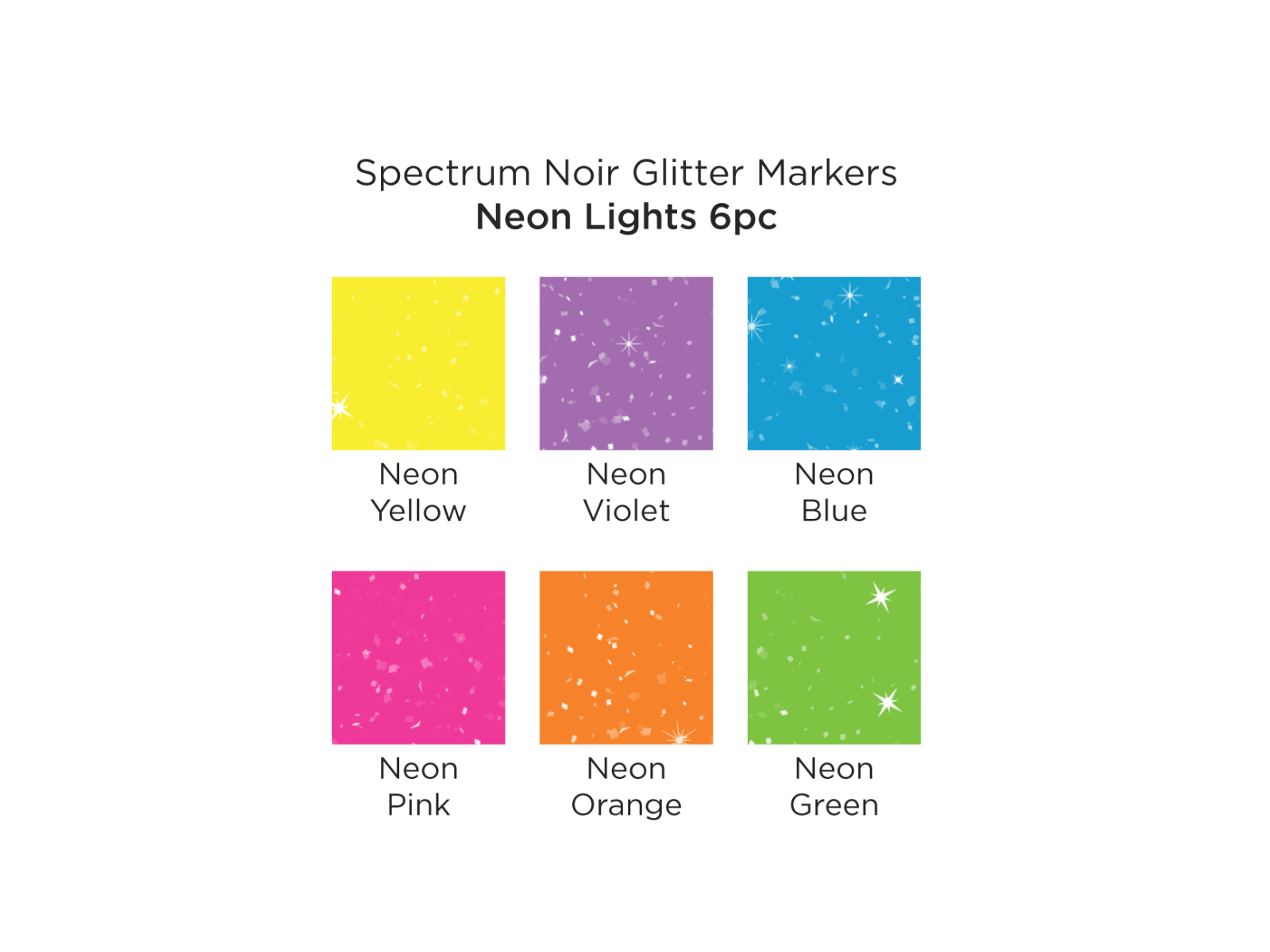 Spectrum Noir Glitter Marker-Neon Lights 6pc