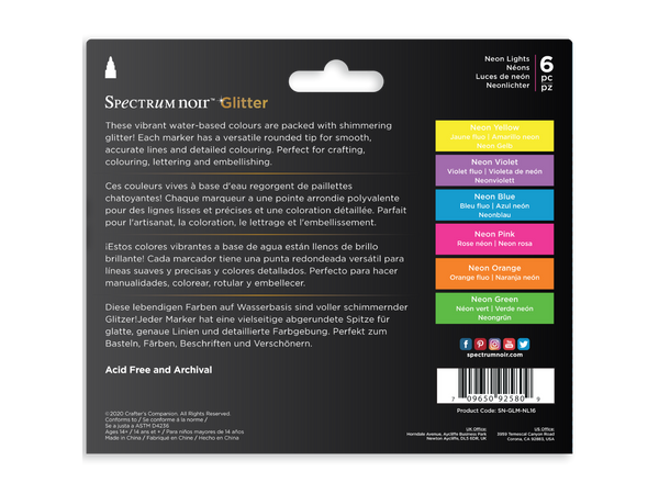 Spectrum Noir Glitter Marker-Neon Lights 6pc