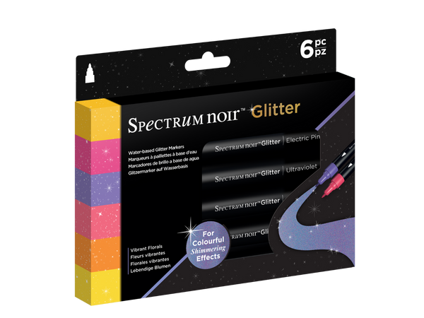 Spectrum Noir Glitter Marker-Vibrant Florals 6pc