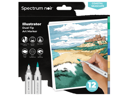 Spectrum Noir-Illustrator 12pc-Coastal Seascape
