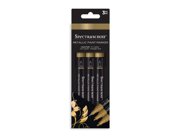 Spectrum Noir-Metallic Paint Marker (3PC) - Liquid Gold
