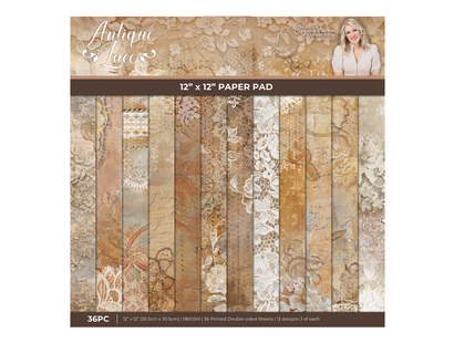 Sara Signature Antique Lace - 12" x 12" Paper Pad