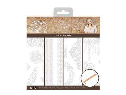 Sara Signature Antique Lace - 6" x 6" Embellishment Rub Ons