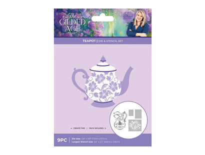 Sara Signature The Gilded Age Die & Stencil Set - Teapot