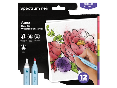 Spectrum Noir-Aqua 12pc-Botanic Floral