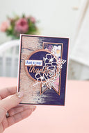 Sara Signature Floral Elegance 12” x 12” Mirror & Matt Mirror Card Pad