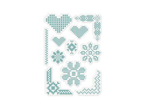 Sara Signature Sew Lovely Clear Acrylic Stamp - Cross Stitch Adornments