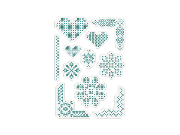 Sara Signature Sew Lovely Clear Acrylic Stamp - Cross Stitch Adornments