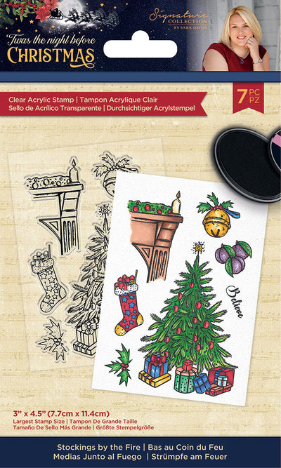 Sara Signature 'Twas the Night Before Christmas - Acrylic Stamp - Stockings by the Fire