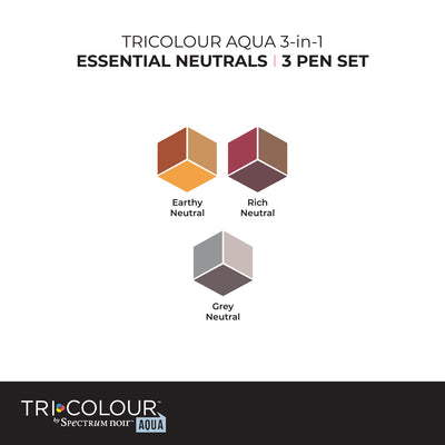 Spectrum Noir TriColour Aqua - Essential Neutrals 3pc