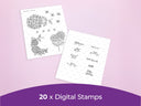 Nature's Garden Hydrangea Collection - Digital Stamp Sheets - A4