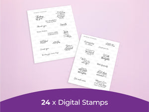 Sara Signature Caring Thoughts Collection - Digital Stamp Sheets - A4