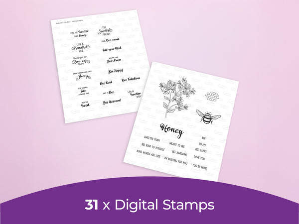 Nature's Garden Honeysuckle Collection - Digital Stamp Sheets - A4