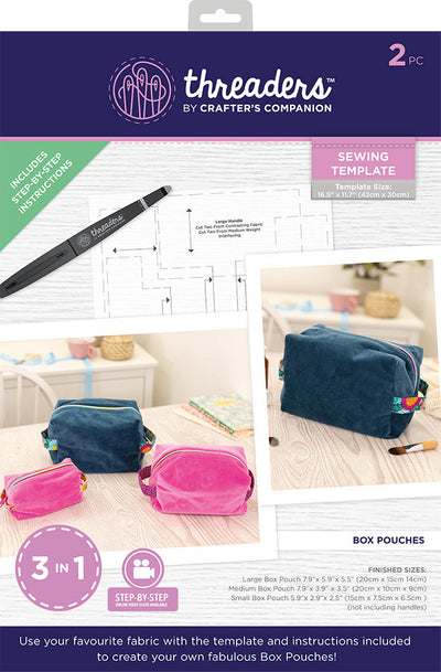 Threaders - Sewing Templates - Box Pouches
