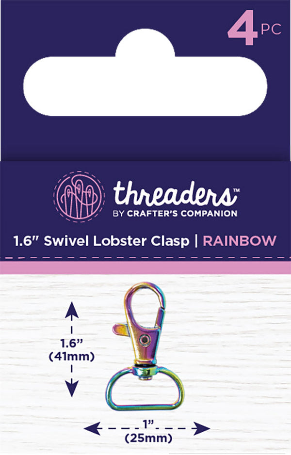Threaders 1.6” Swivel Lobster Clasp - Rainbow (4pc)