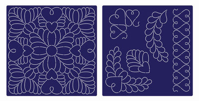 Threaders 12 x 12 Quilting Stencils - Feathers