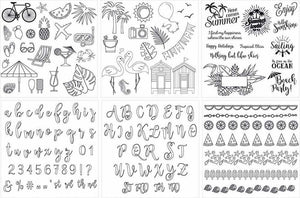 Threaders Embroidery Transfer Sheets - Summer Folded