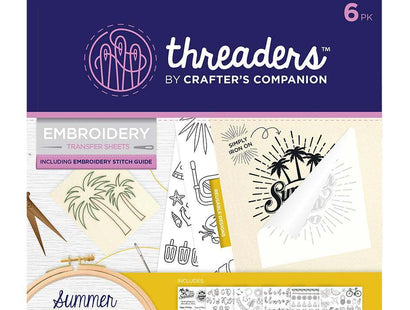 Threaders Embroidery Transfer Sheets - Summer Folded