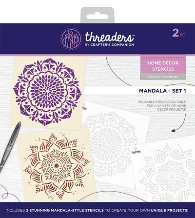 Threaders Home Decor Stencils - Mandala Set 1