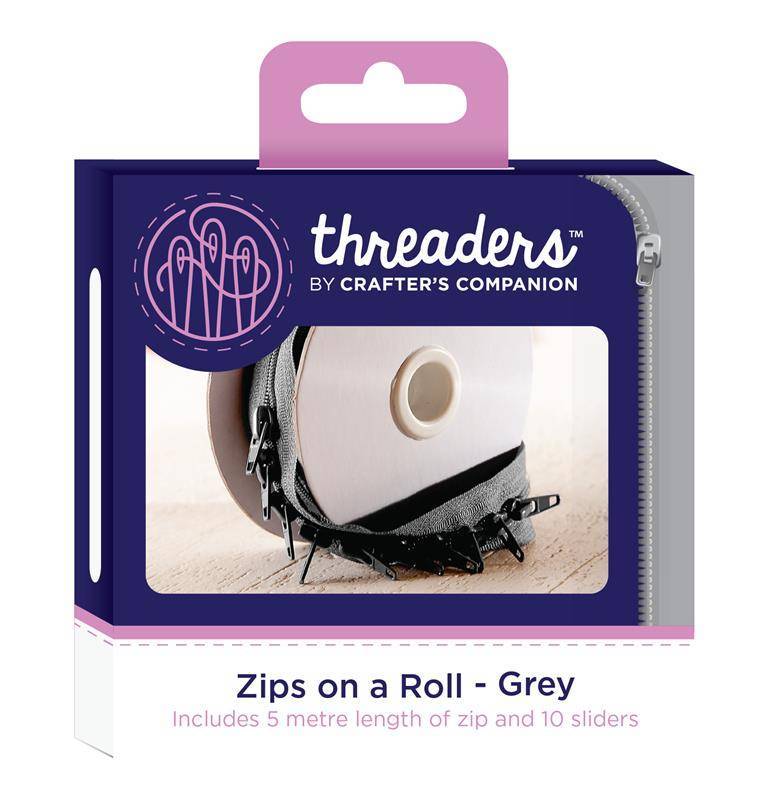 Threaders Zips on a Roll - Grey