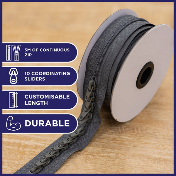 Threaders Zips on a Roll - Grey
