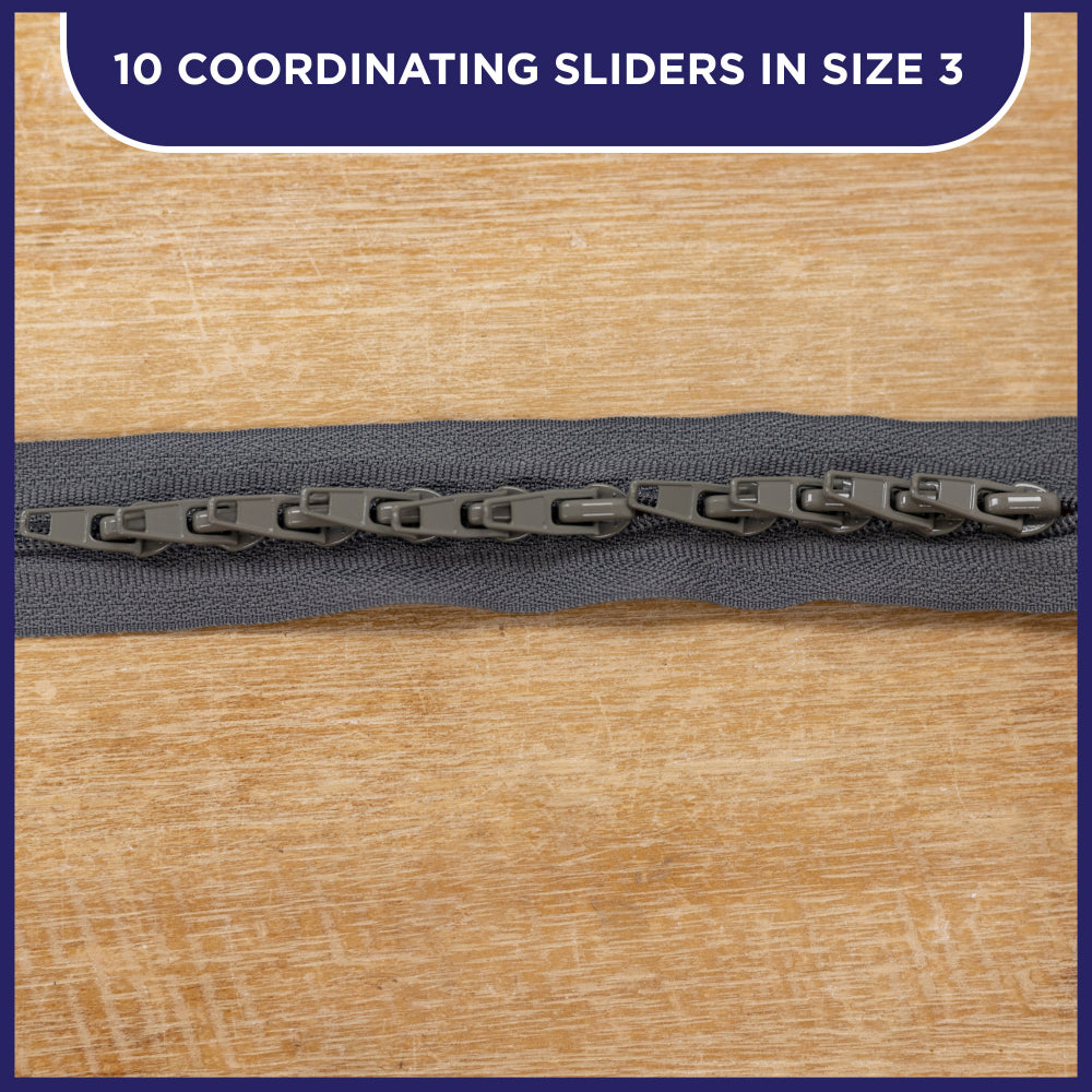 Threaders Zips on a Roll - Grey