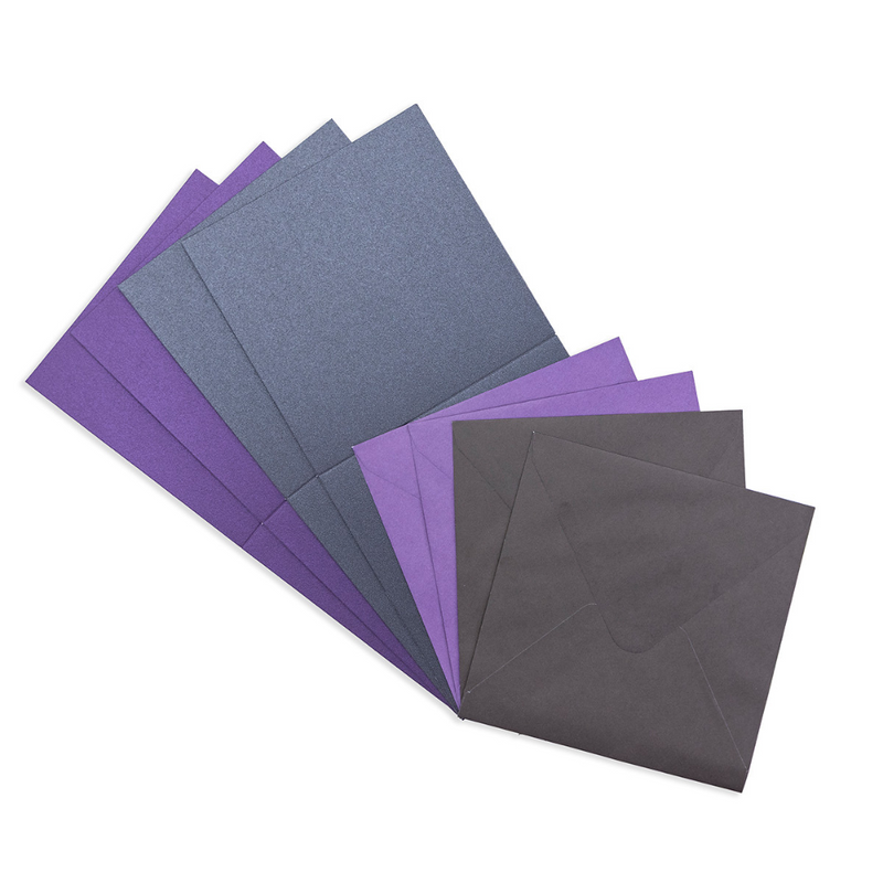 Purple & Black Pearl Card Blanks & Envelopes