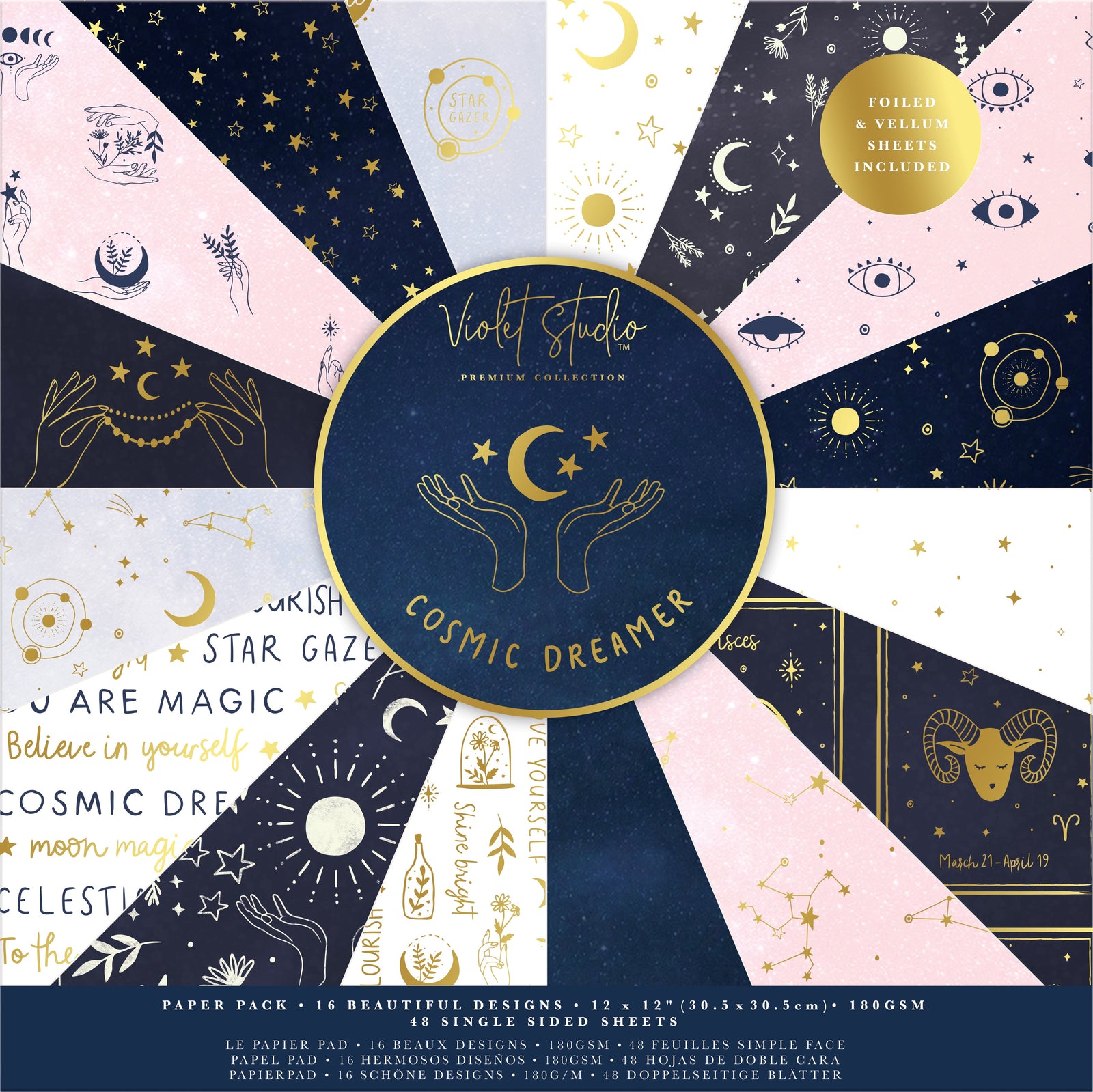 Violet Studios 12x12" Premium Paper Pack - Cosmic Dreamer - 48pk