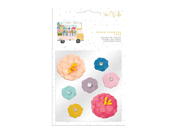 Violet Studios Paper Flowers - 7pcs - Rainbow Blooms
