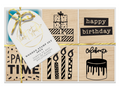 Violet Studios Wooden Stamp Set - Party - 6pcs