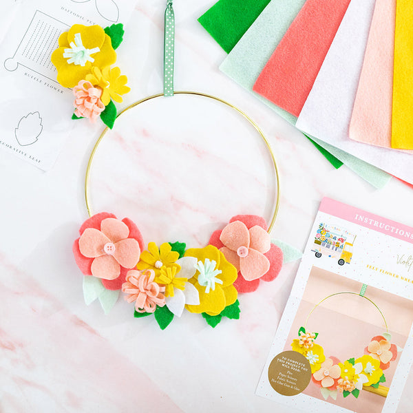 Violet Studio - Make Your Own Floral Wreath Kit - Rainbow Blooms