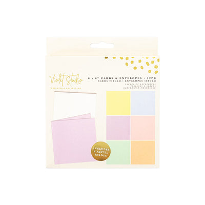Violet Studios 6 x 6 Card Blanks - Pastels - 12 Pack