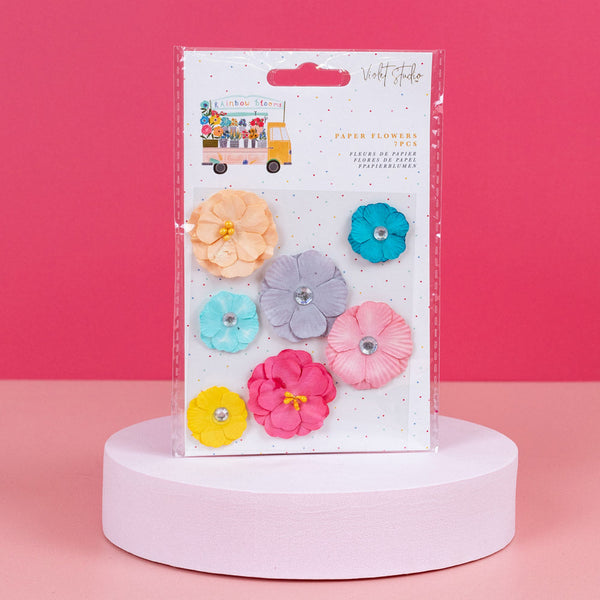 Violet Studios Paper Flowers - 7pcs - Rainbow Blooms