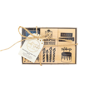 Violet Studios Wooden Stamp Set - Party - 6pcs