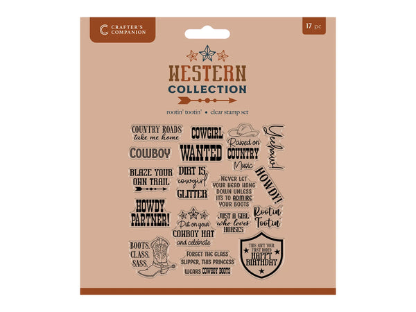 Western Collection Clear Acrylic Stamp - Rootin’ Tootin’