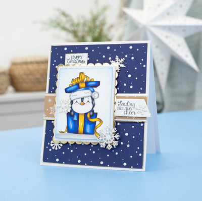 Crafters Companion Cute Penguin Stamps - Sending Holiday Cheer