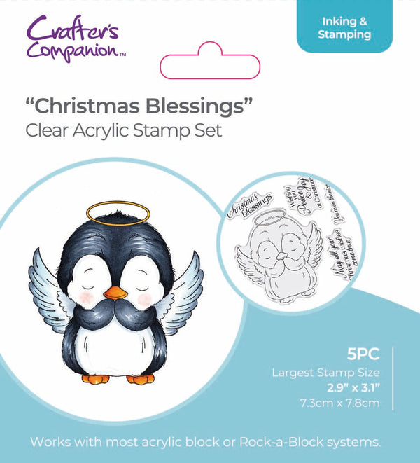 Crafter's Companion Cute Penguin Stamps - Christmas Blessings