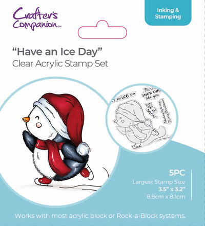 Crafters Companion Cute Penguin Stamps - Have an Ice Day