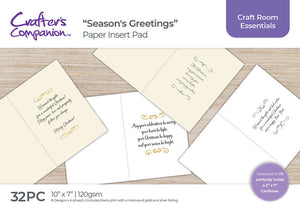 Crafters Companion  5" x 7" Insert Pad – Season's Greetings (Gold & Silver)