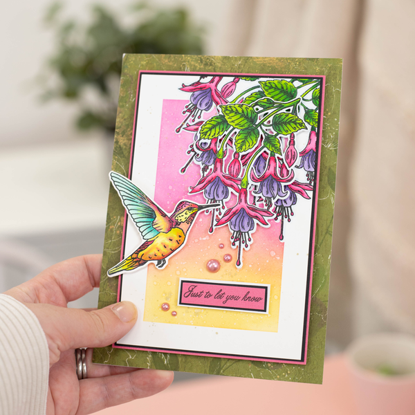 Nature's Garden Fabulous Fuchsia Stamp & Die - Majestic Hummingbird