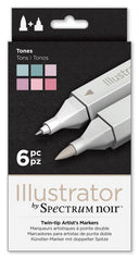 Illustrator by Spectrum Noir 6 Pen Set - Tones