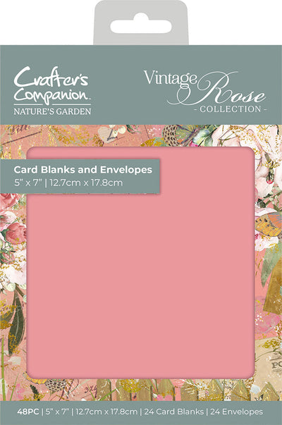 Nature's Garden Vintage Rose 5 x 7 Card Blanks and Envelopes