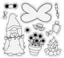 Nature's Garden - Garden Gnomes Stamp, Die and Stencil - Gnome Girl